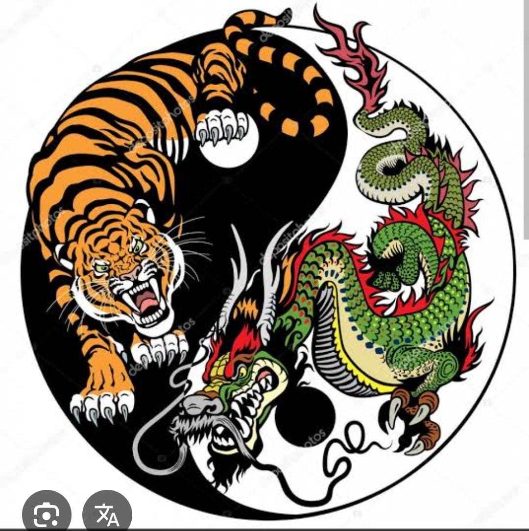 Lukisan Harimau & Naga / Harga (Rp 7.200.000)